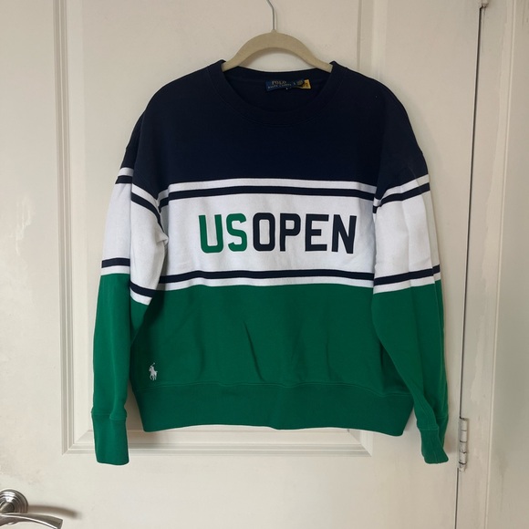 Ralph Lauren Women’s US Open Crewneck Sweater - Navy, White, Green - Picture 2 of 6